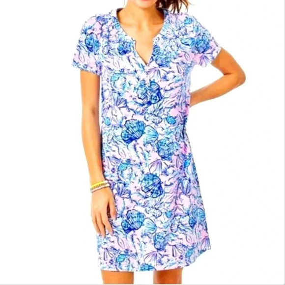 Lilly Pulitzer Essie Dress Magnolia Lilac A Little Jelly Seashell Print … - Picture 1 of 7
